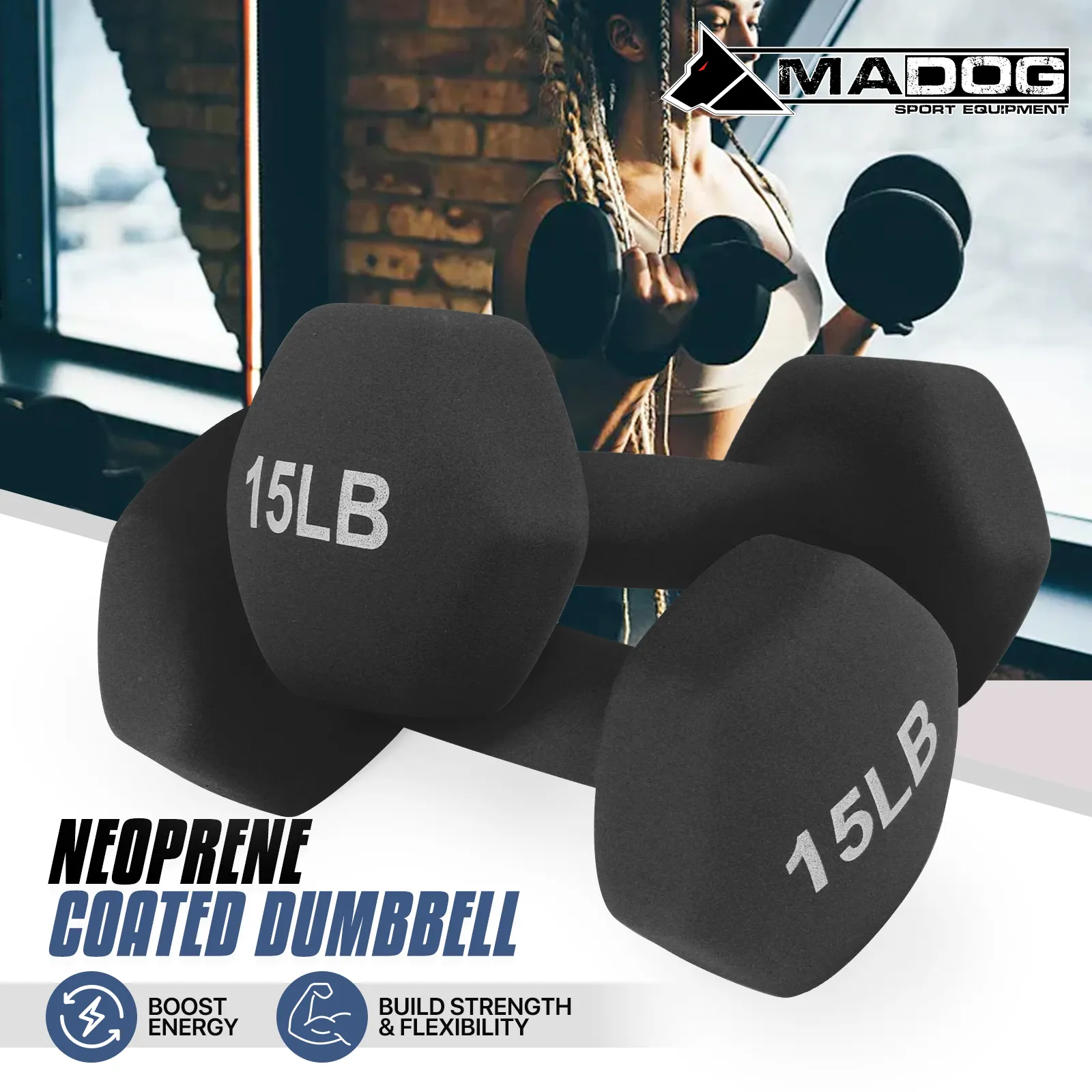 2 Pieces Grip Workout Dumbbel-15LB Each