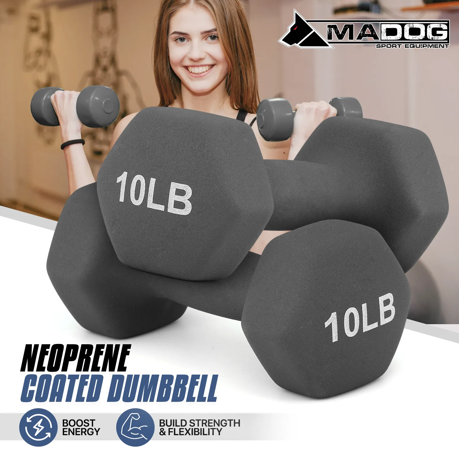 2x 10LB Grip Workout Dumbbel