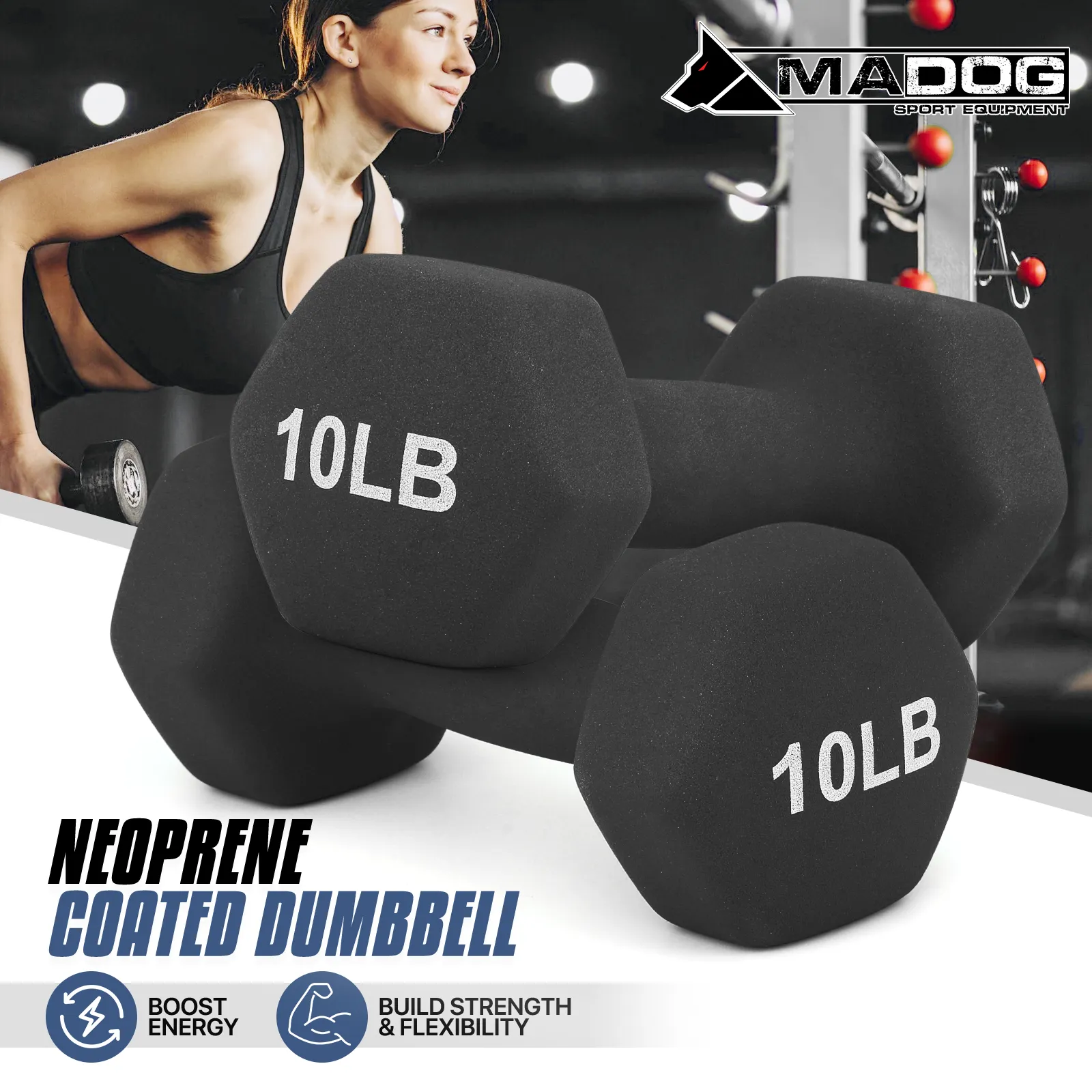 2x 10LB Grip Workout Dumbbel