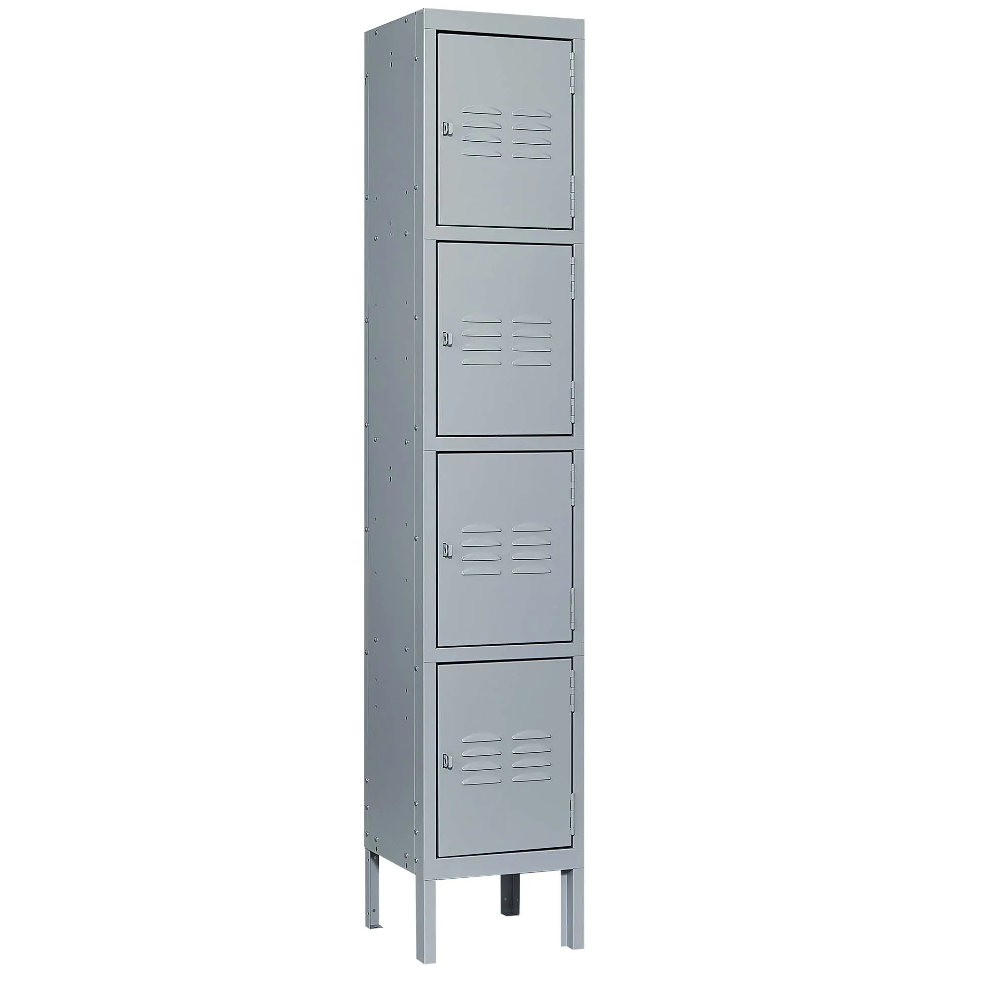 4 Door 66"H Metal Lockers With Lock, Storage Cabinet for Home Gym, Office, School, Garage - Gray