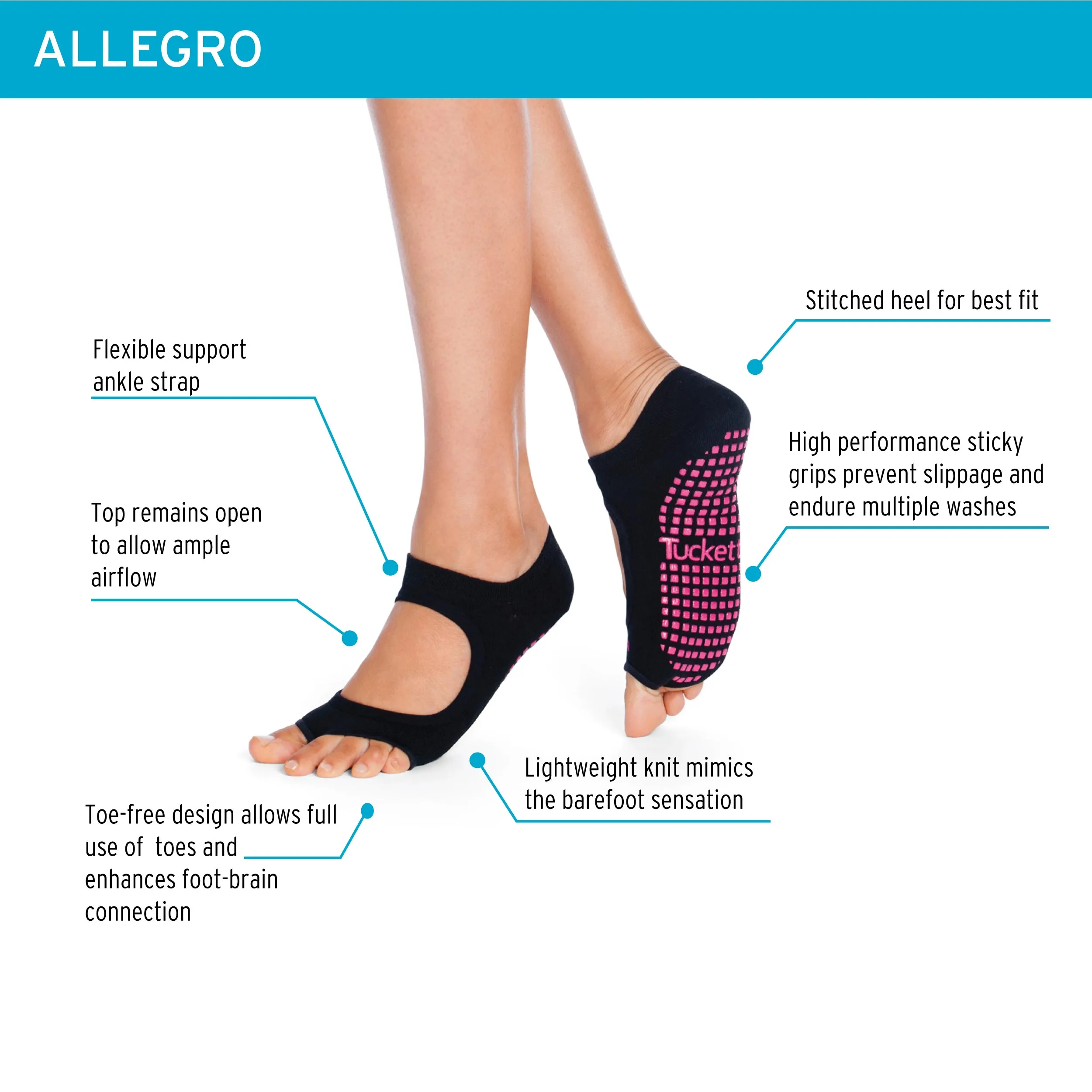 Allegro - Sparkling Rouge - Grip Socks