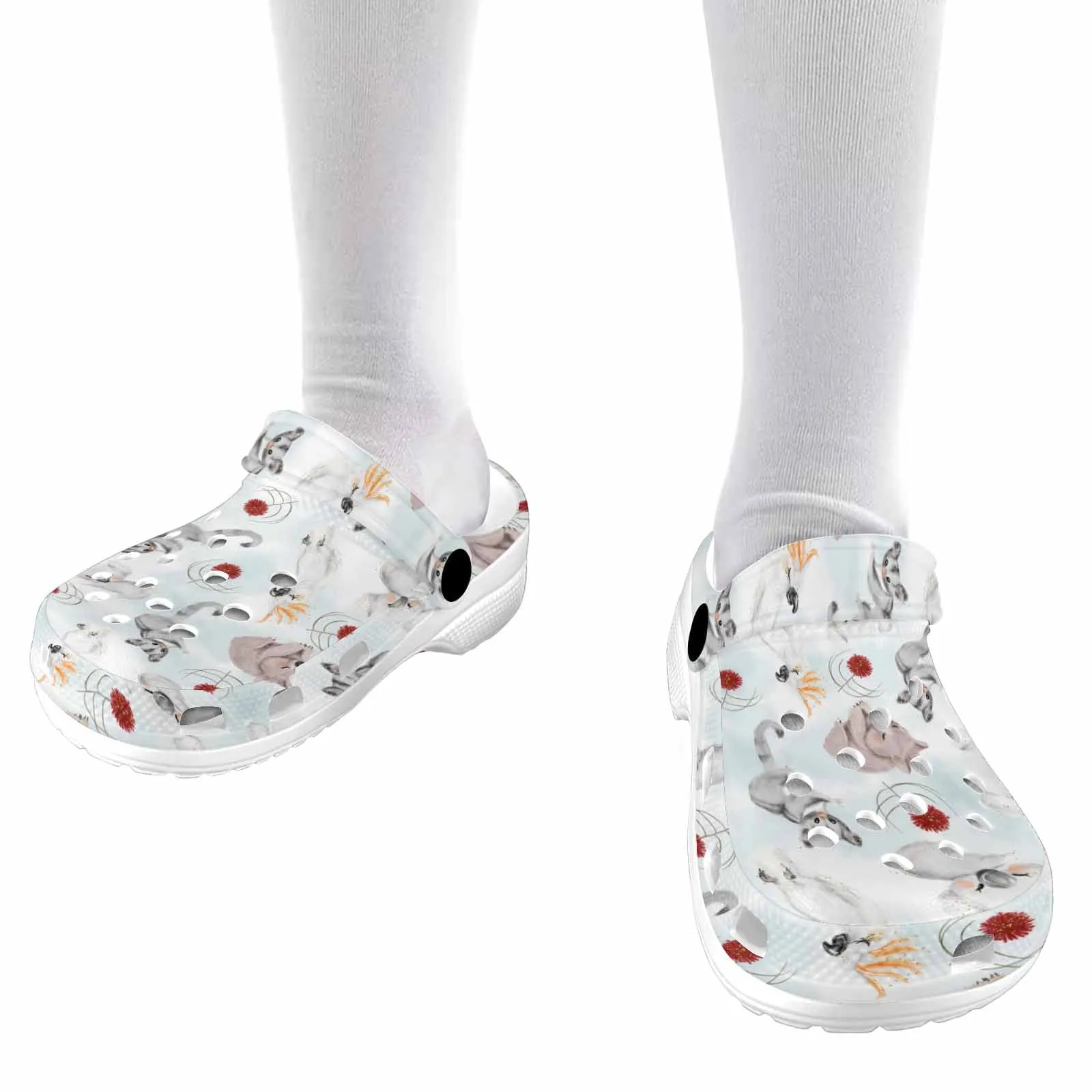 Australian Animals Koala, Sugar Glider, Wombat  Custom Print Kids Clogs