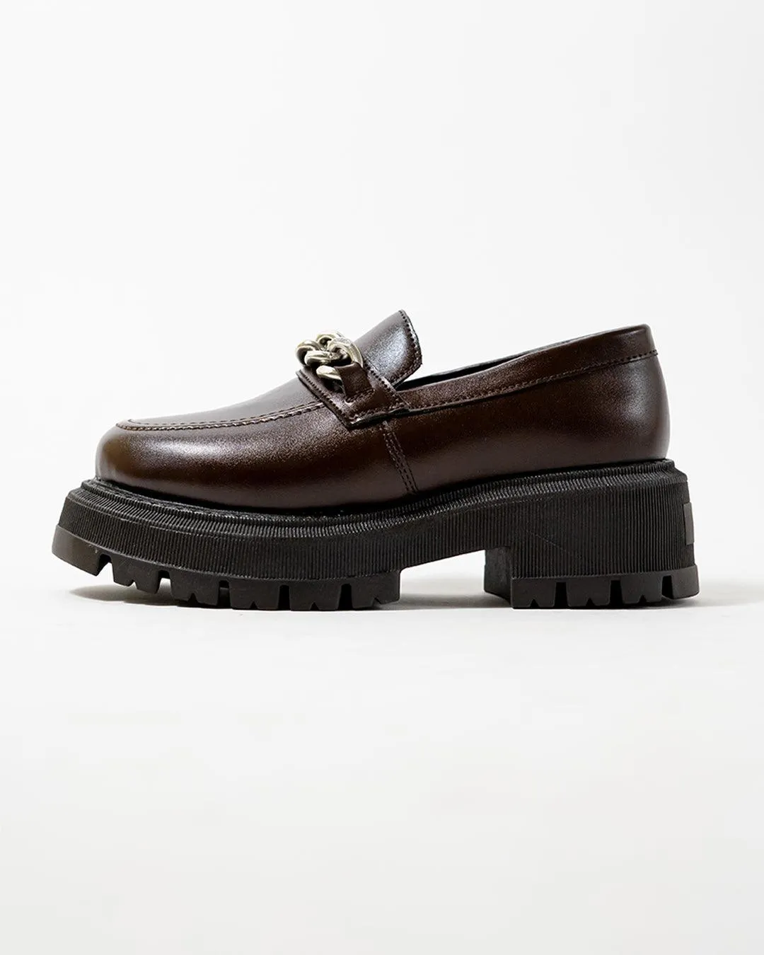 Back To School Minimal Chain Brown Shoe