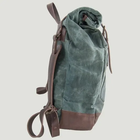 Bark And Mill Waxed Canvas Adventurer Rucksack | Atlantic