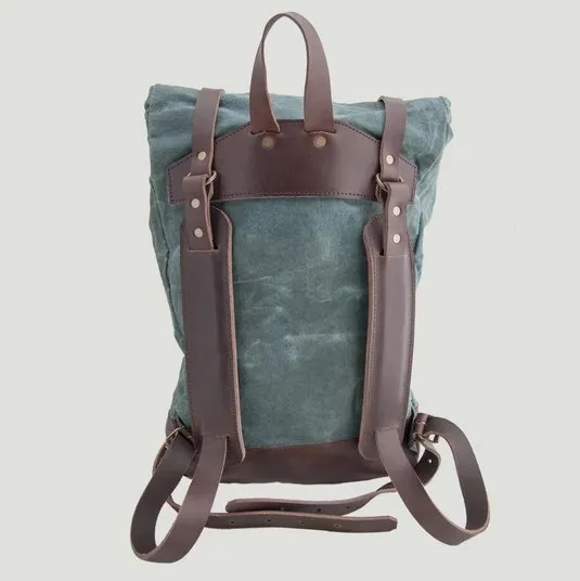 Bark And Mill Waxed Canvas Adventurer Rucksack | Atlantic