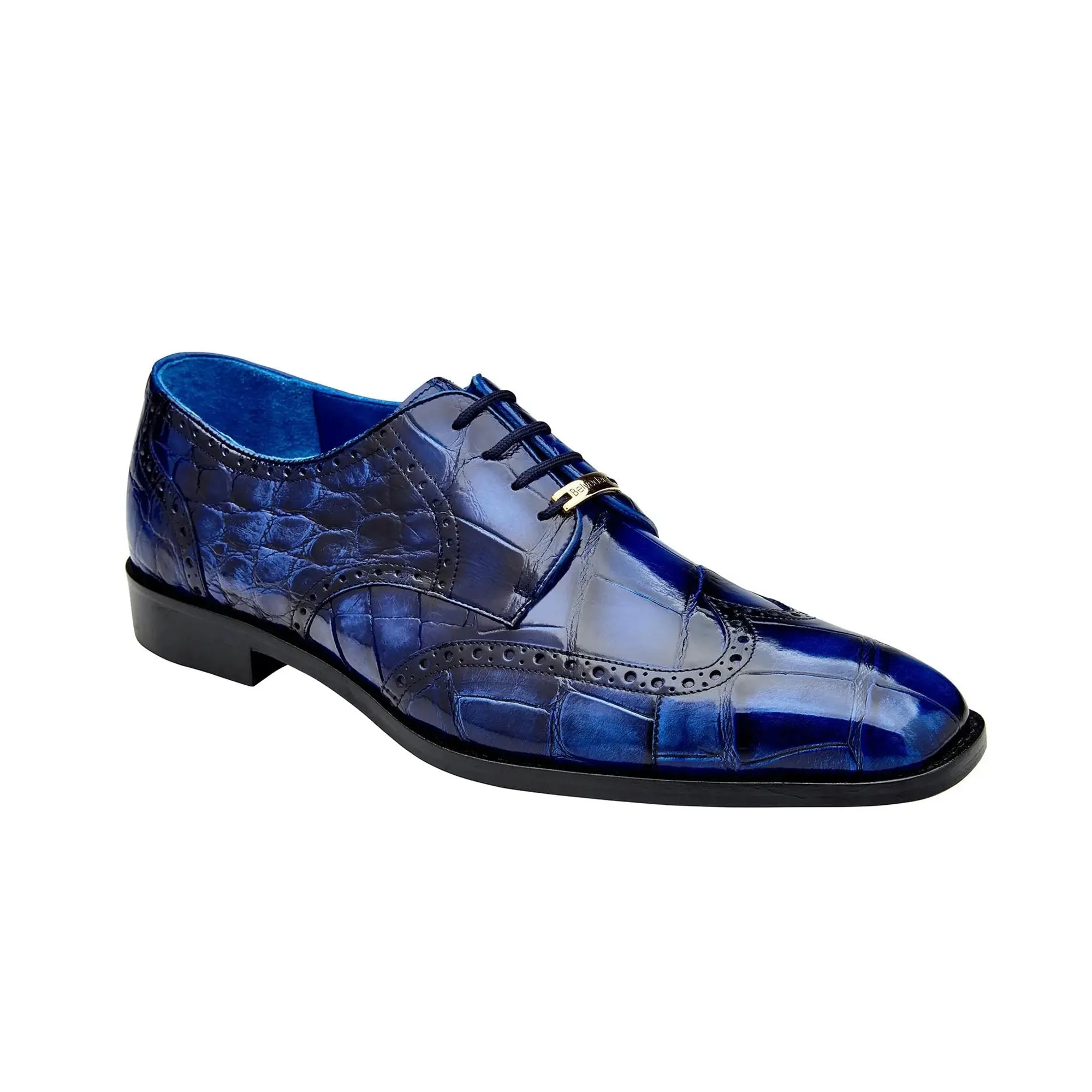 Belvedere Santo in Antique Blue Alligator Oxfords