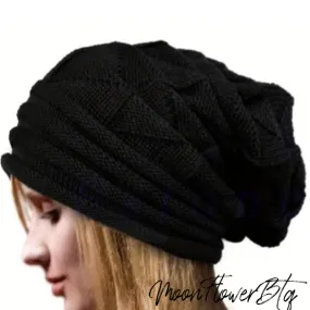 Black Slouchy Knit Winter Hat