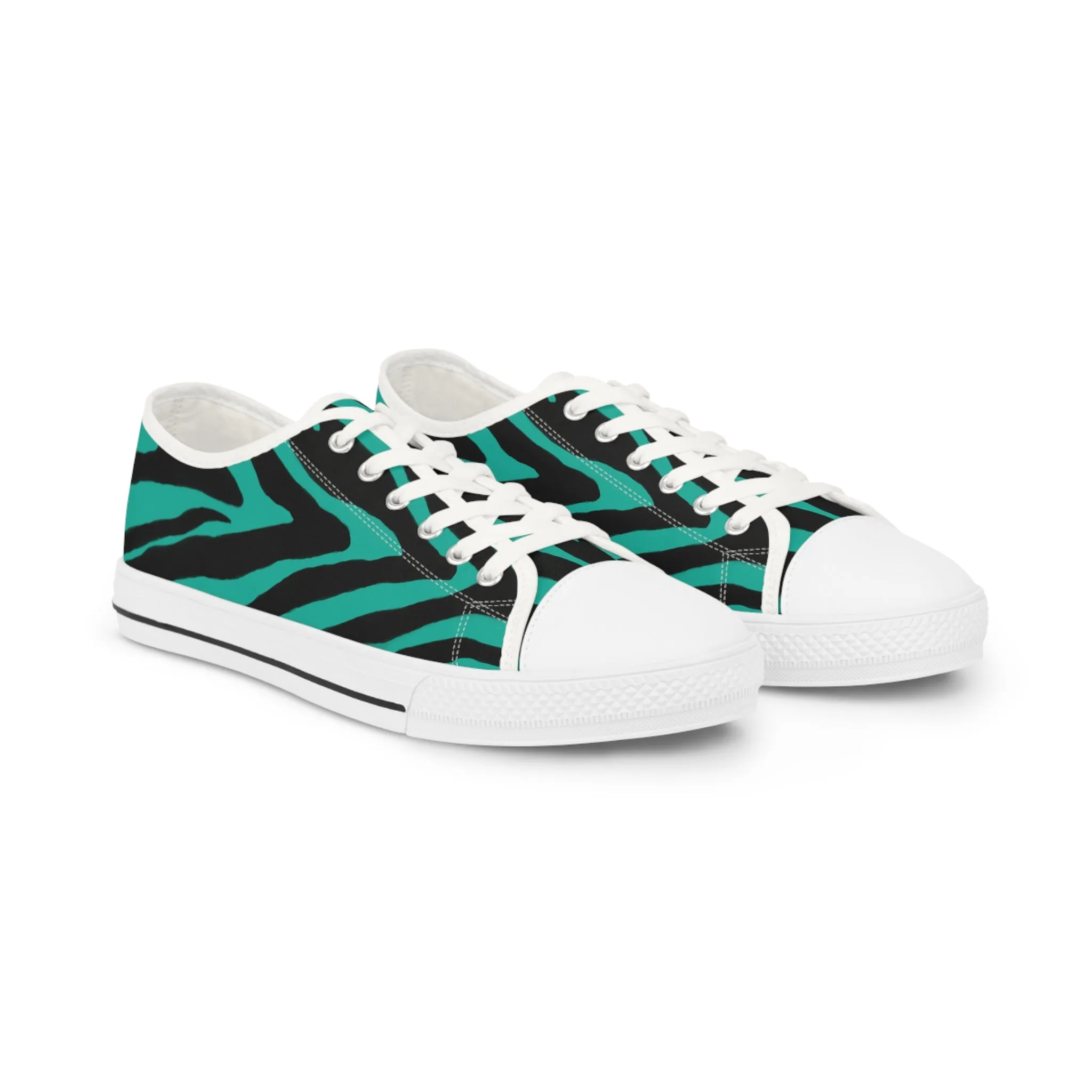 Blue Zebra Print Men's Sneakers, Best Low Tops, Best Designer Men's Low Top Sneakers (US Size: 5-14)