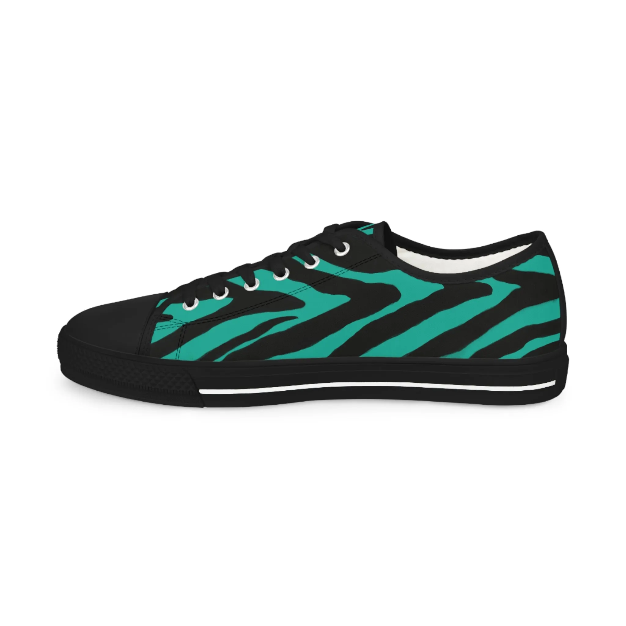 Blue Zebra Print Men's Sneakers, Best Low Tops, Best Designer Men's Low Top Sneakers (US Size: 5-14)