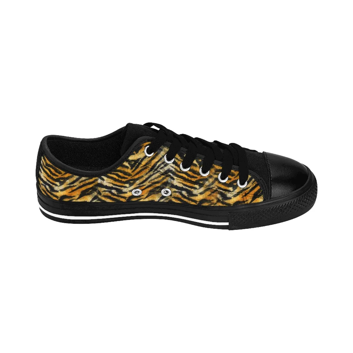 Brown Tiger Stripe Women's Sneakers, Animal Print Designer Low Top Sneakers Shoes (US Size 6-12)