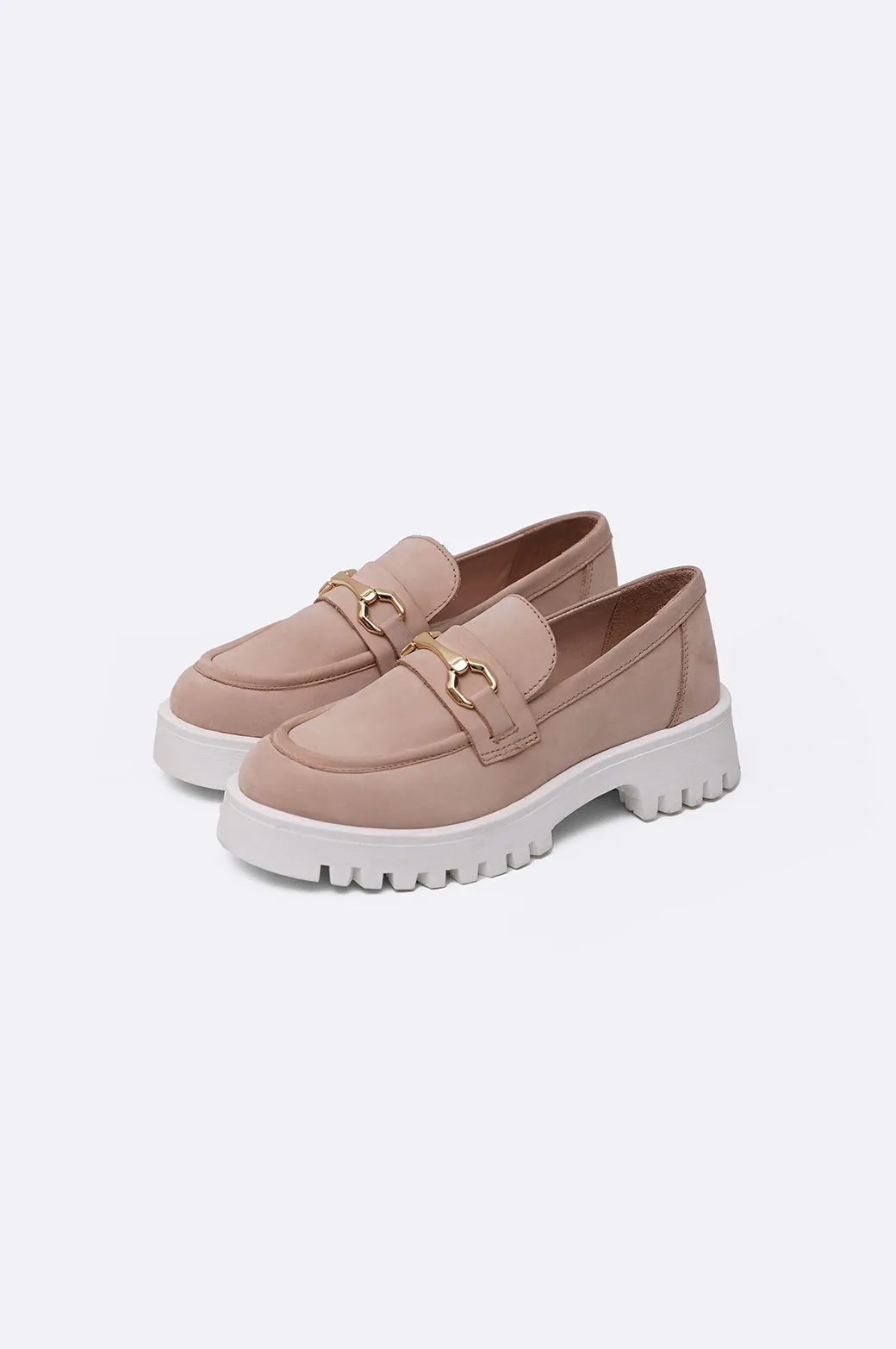 BUCKLED LEATHER LOAFERS