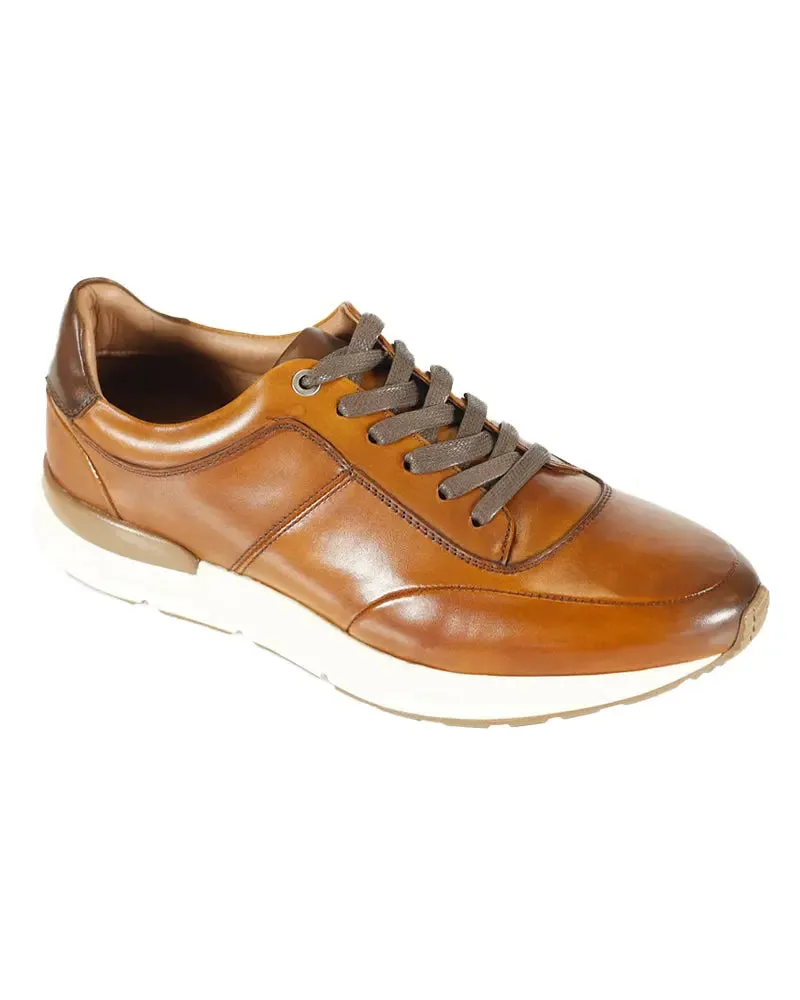 Calabria Smart Leather Trainer - Tan Brown