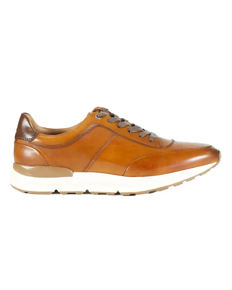 Calabria Smart Leather Trainer - Tan Brown