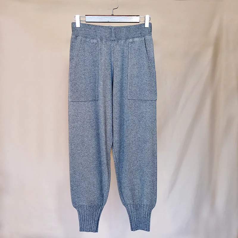 Casual Elastic Versatile Wool Radish pants Warm Trousers for Women