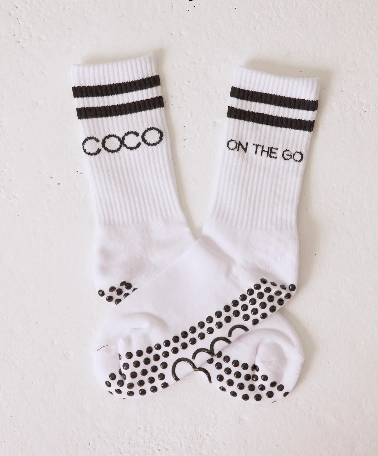 COCO Grip Socks I White with Black