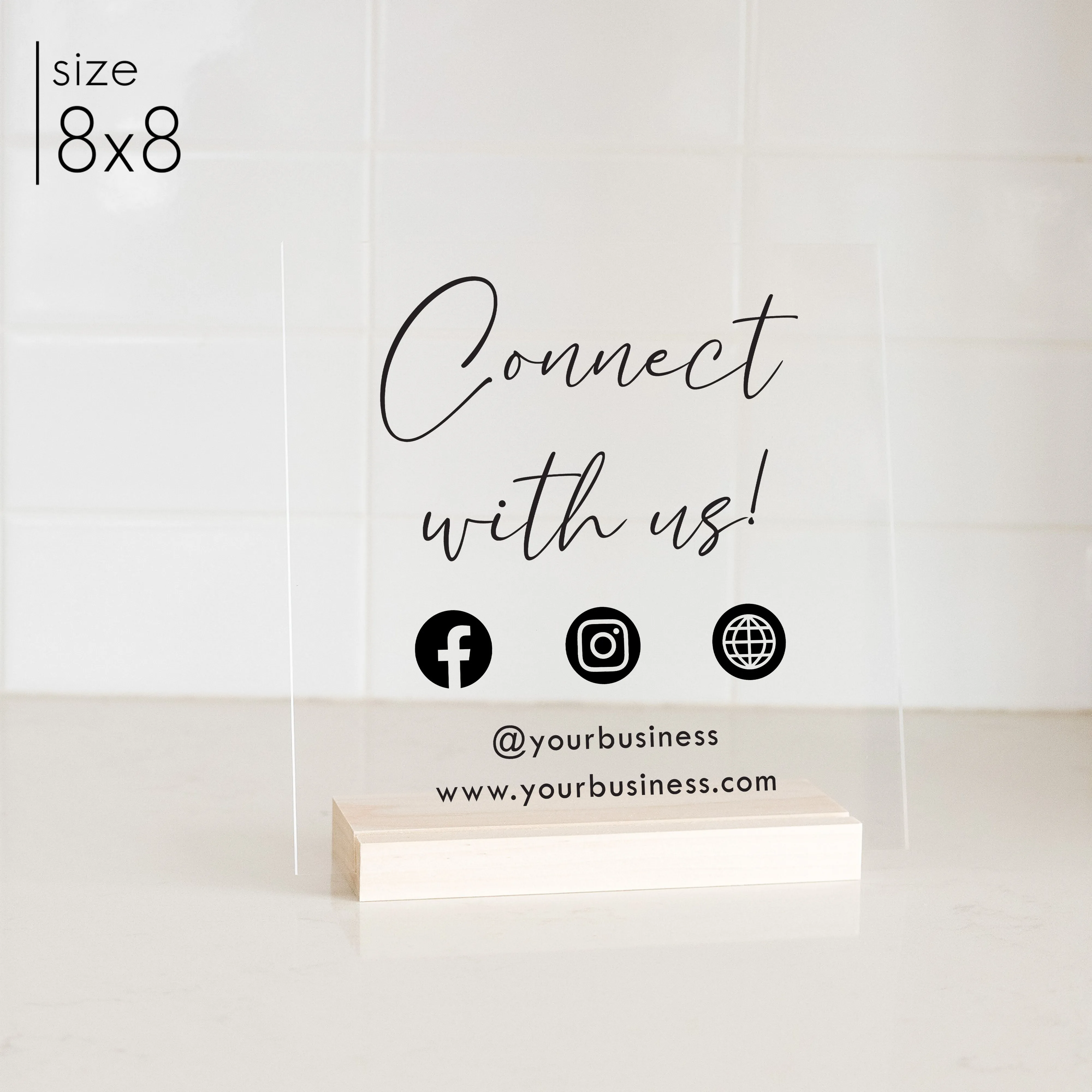 Custom Acrylic Social Media Business Sign