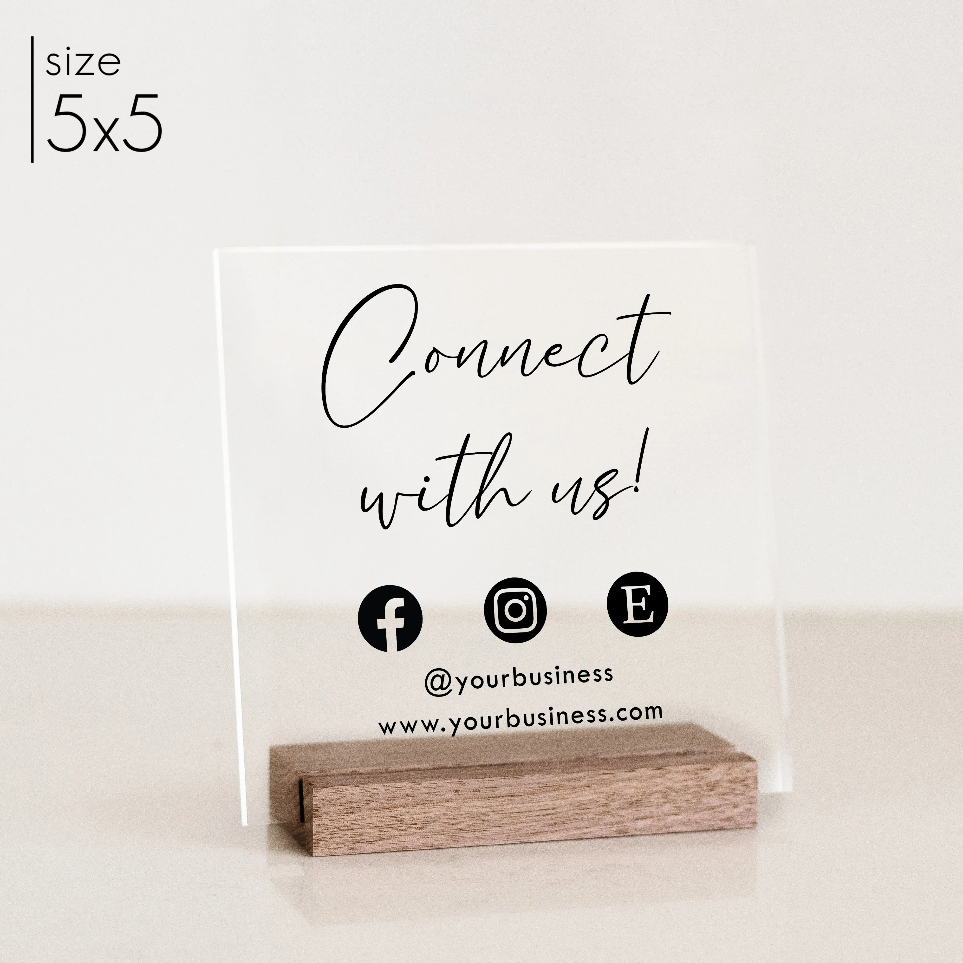 Custom Acrylic Social Media Business Sign