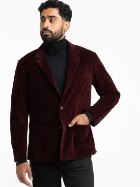 Dark Red Corduroy Sport Jacket