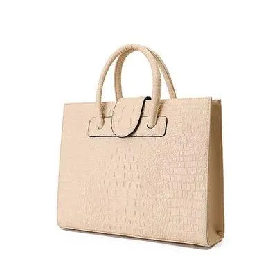 Exquisite Crocodile Pattern Genuine Leather Women's Shoulder Bag - Luxury Fashion for Business and Office, Perfect for Businesswomen and Professionals