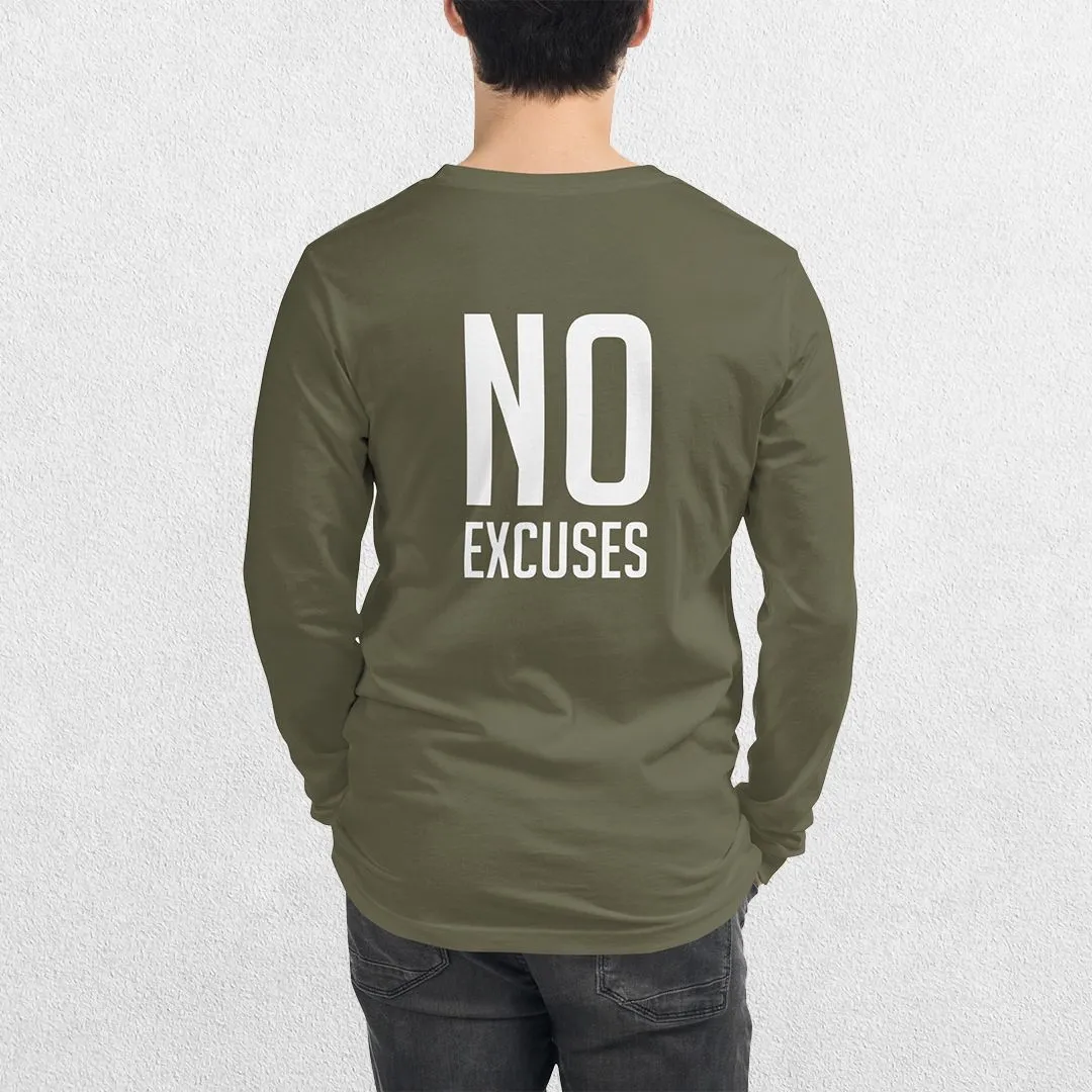 GPW No Excuses Printed Unisex Long Sleeve Tee – Versatile and Stylish