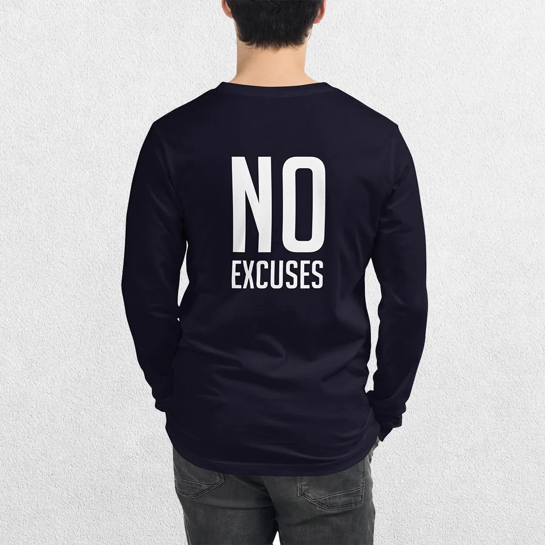 GPW No Excuses Printed Unisex Long Sleeve Tee – Versatile and Stylish