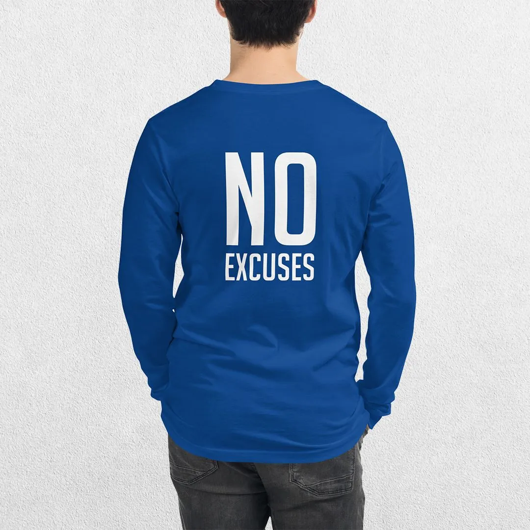 GPW No Excuses Printed Unisex Long Sleeve Tee – Versatile and Stylish