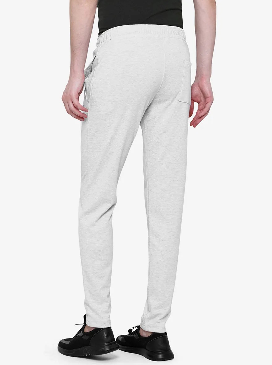 Grey Melange Solid Slim Fit Track Pant | JadeBlue