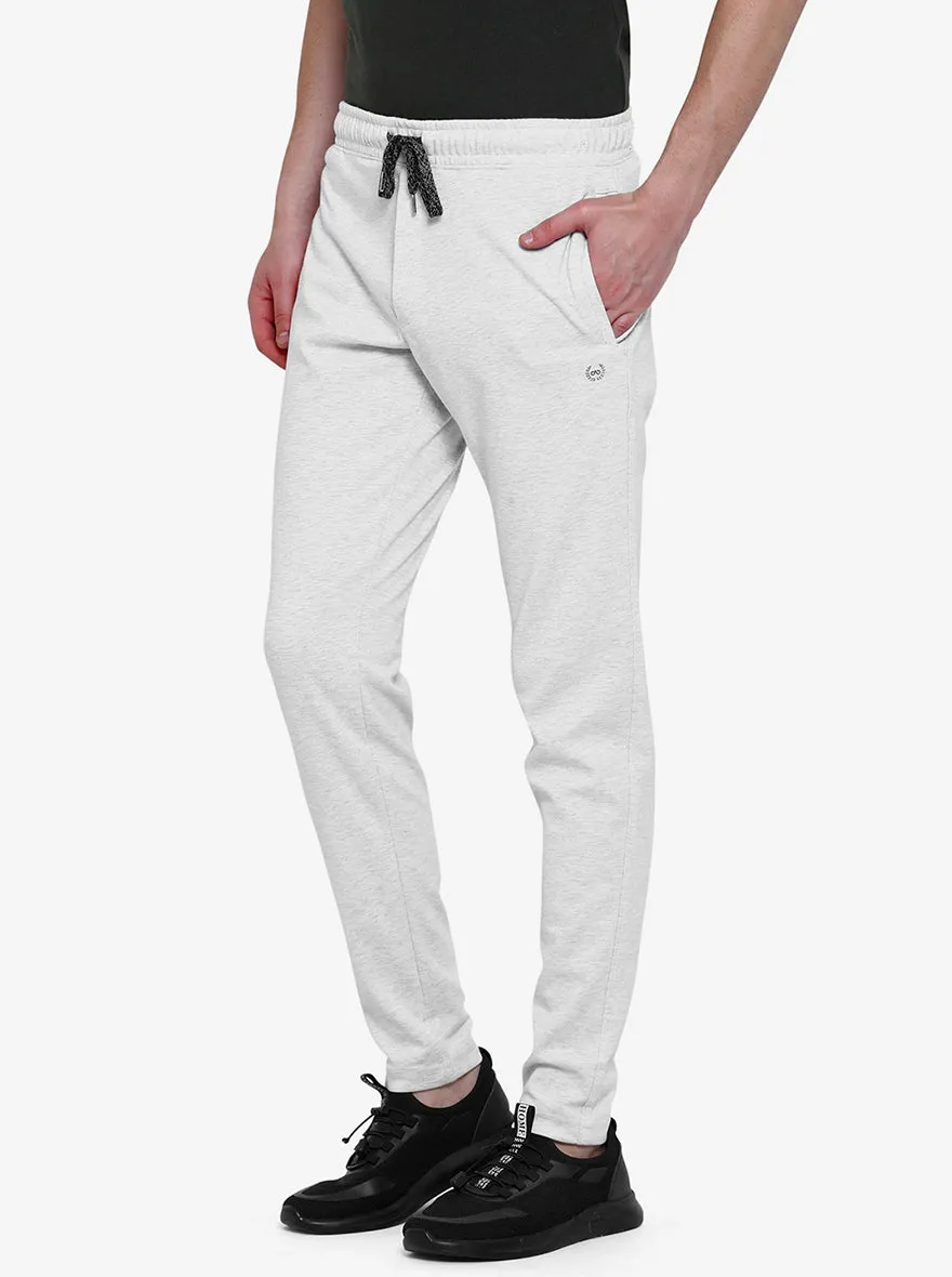 Grey Melange Solid Slim Fit Track Pant | JadeBlue