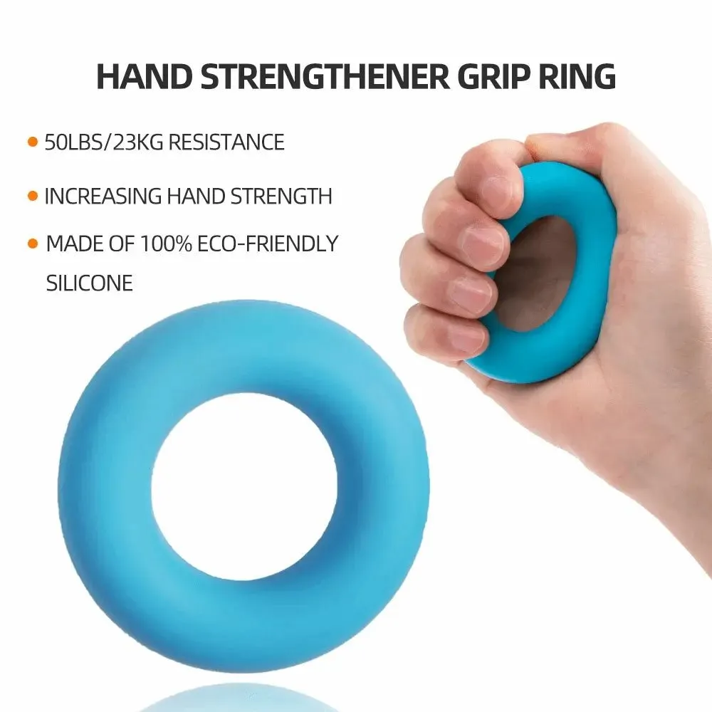 Gym Fitness Adjustable Count Hand Grip Set - Finger Exerciser, Grip Ring, Finger Force Band, Decompression Ball