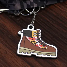 Hiking Boot w/ Maryland Flag / Key Chain