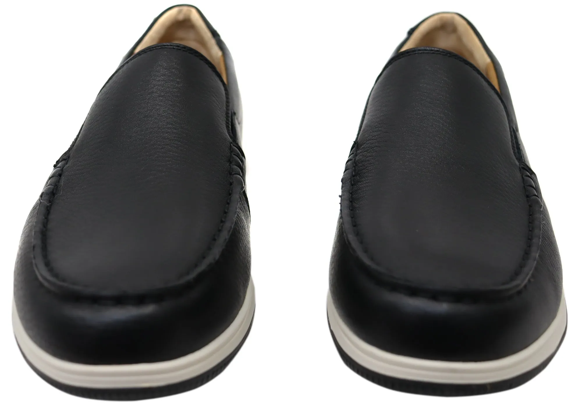 Hush Puppies David Mens Extra Wide Width Leather Comfortable Slip On Shoes