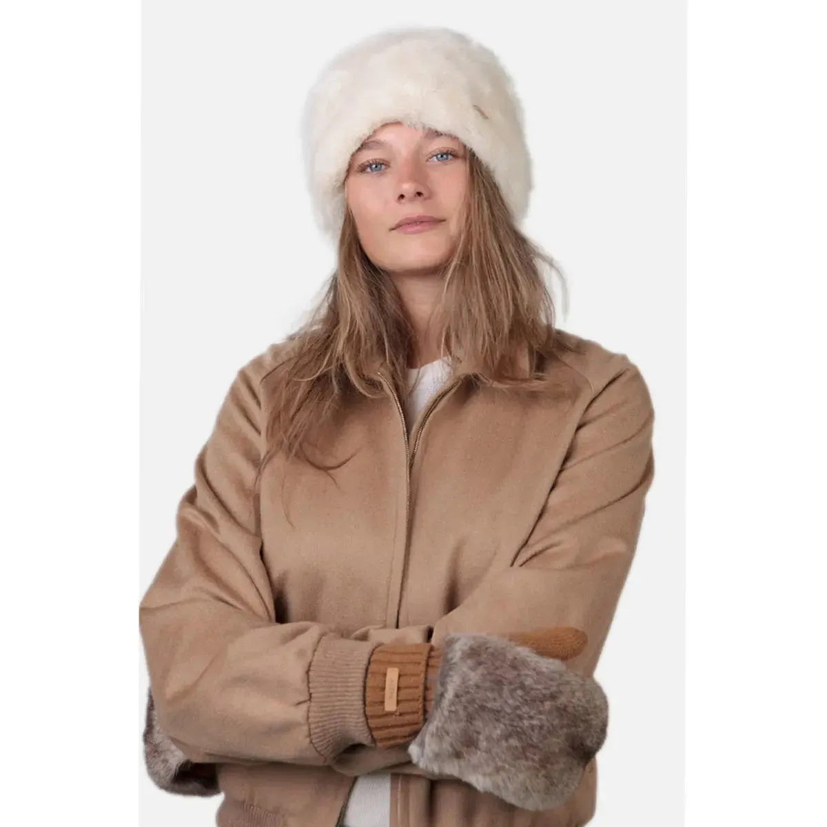 Josh Faux Fur Hat - White