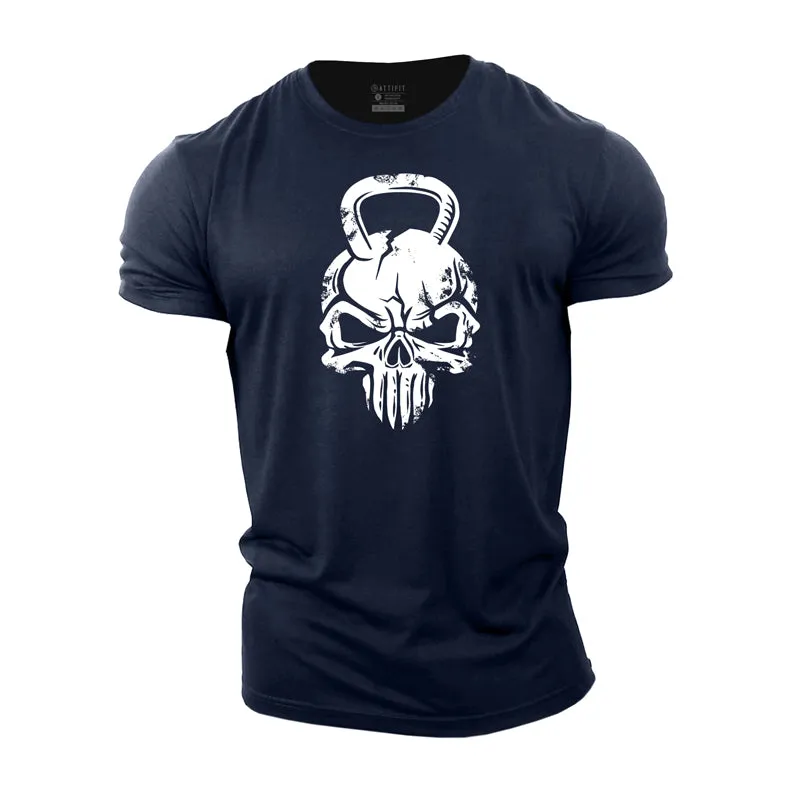 Kettlebell Skull Cotton T-Shirt