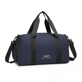 Kono Waterproof Duffel Bag - Lightweight Sports Gym Bag With Shoes Compartment - Navy