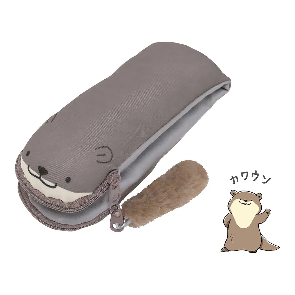 Kutsuwa Relala Standless Pencil Case Sea Otter Pencil Case Universal Storage Bag Wrist Rest Japanese Stationery Animal Healing System