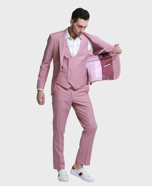 Mauve Skinny Fit Peak Lapel Suit