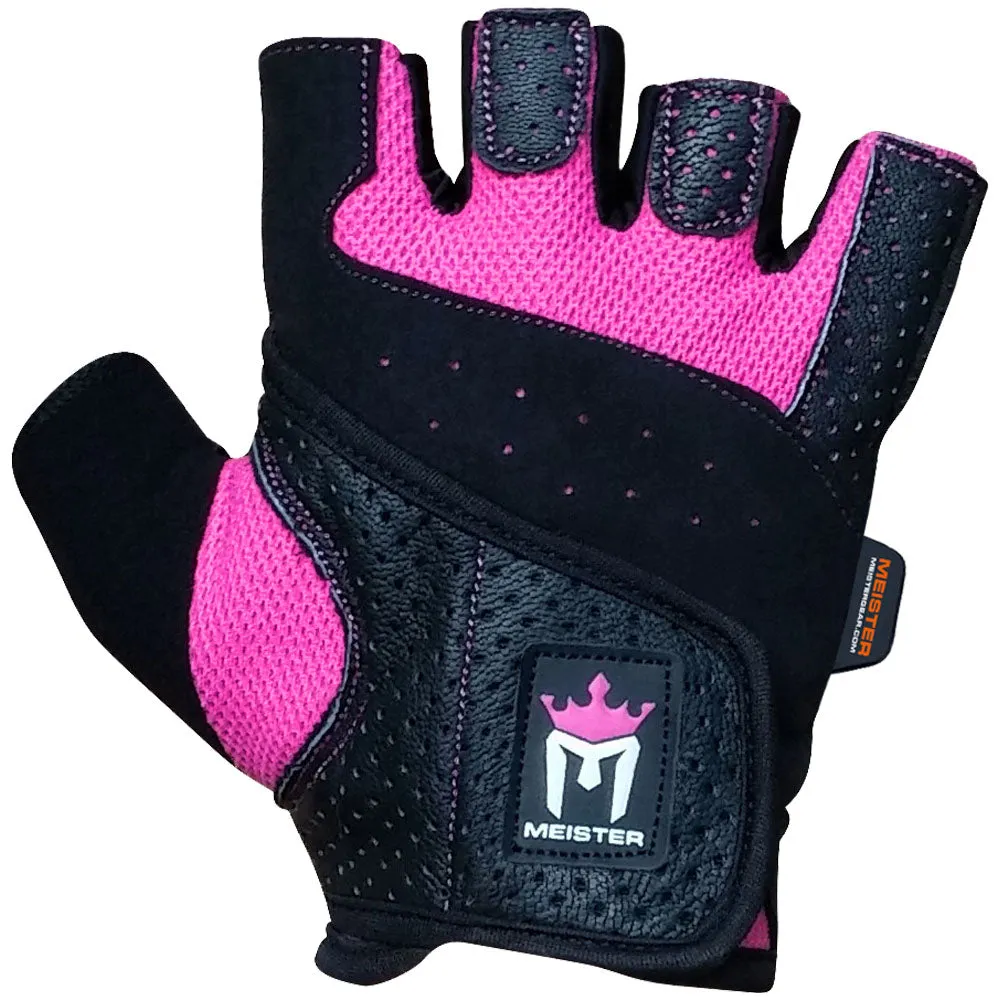 Meister Women's Fit Weight Lifting Gloves - Black/Pink