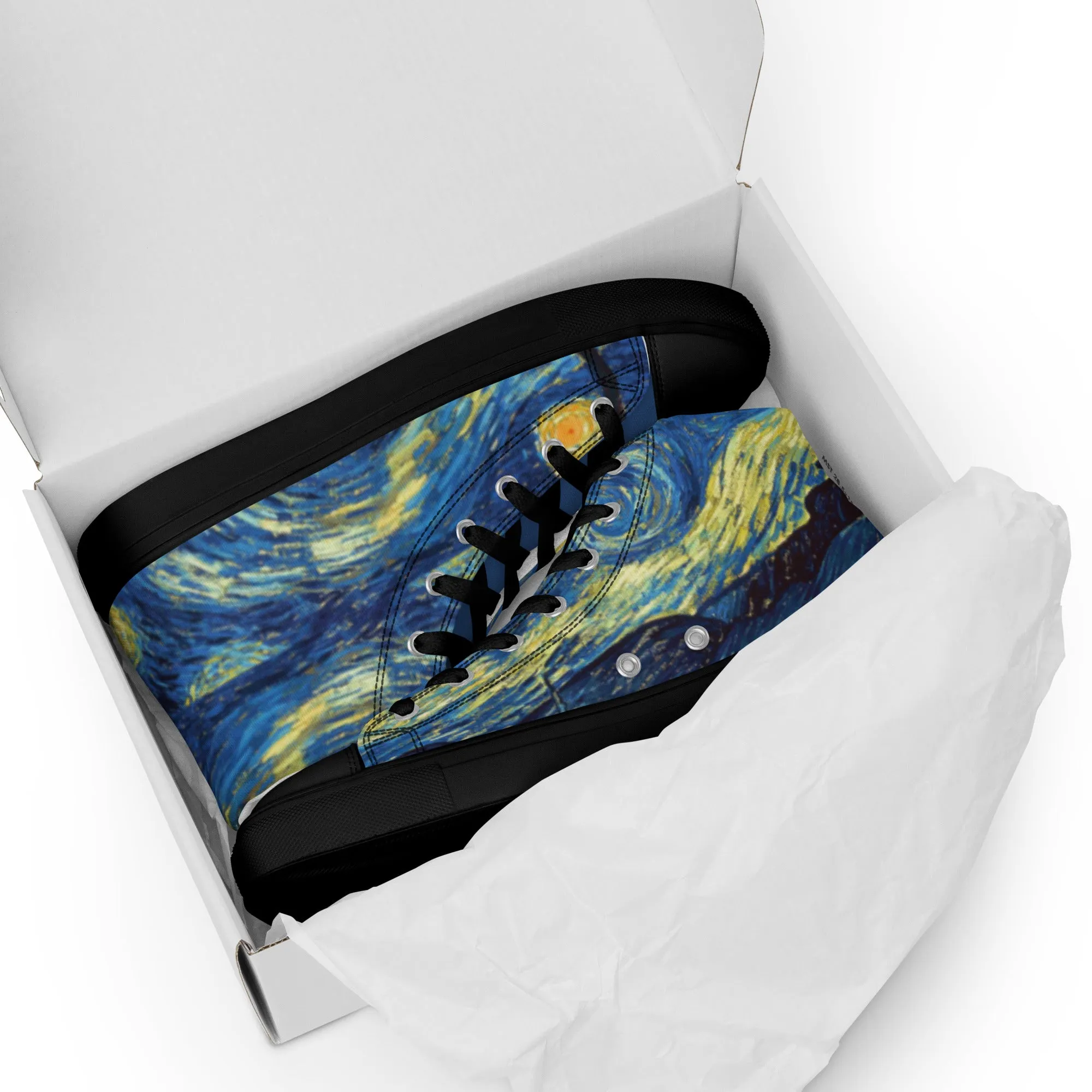 Men’s Van Gogh Inspired Starry Night high top canvas shoes