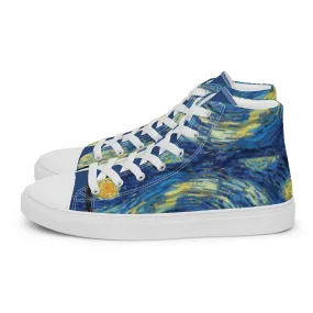 Men’s Van Gogh Inspired Starry Night high top canvas shoes