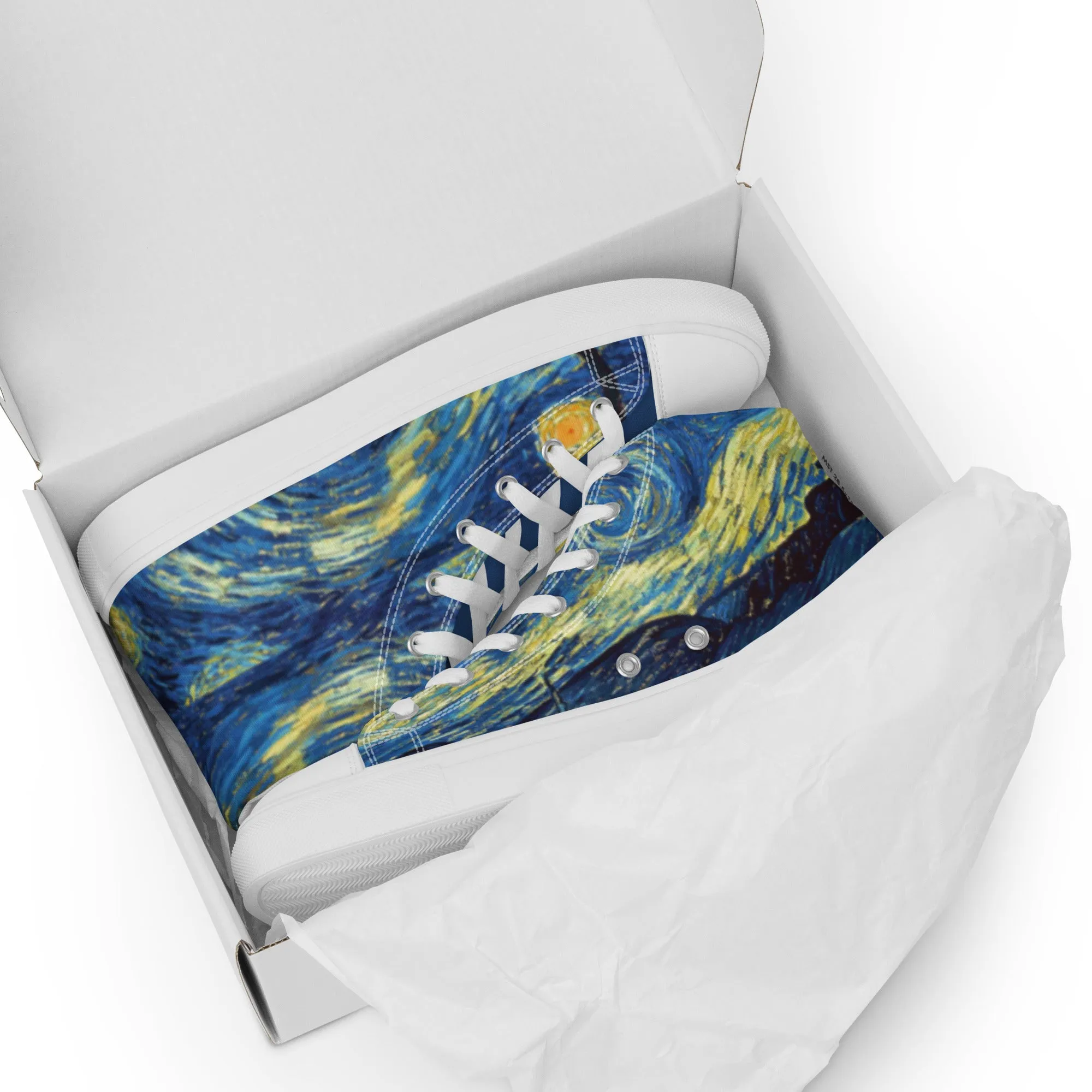 Men’s Van Gogh Inspired Starry Night high top canvas shoes