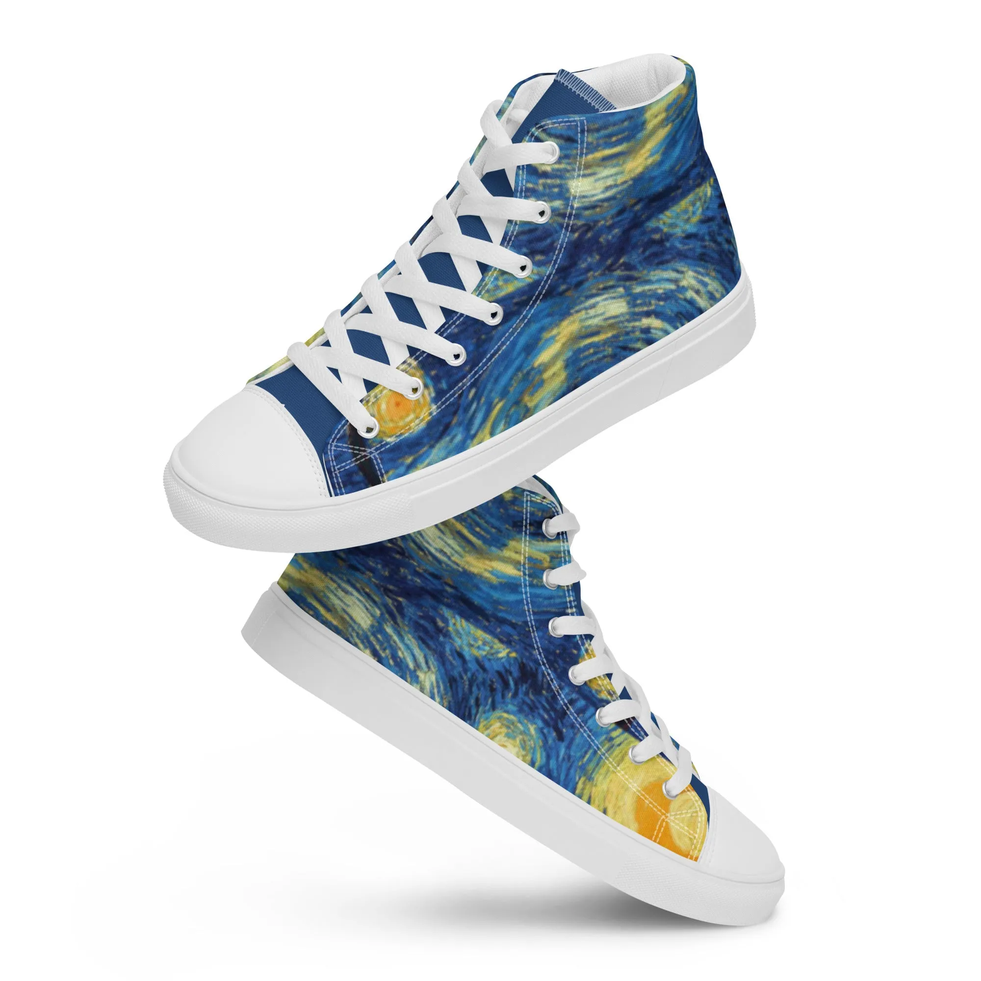 Men’s Van Gogh Inspired Starry Night high top canvas shoes