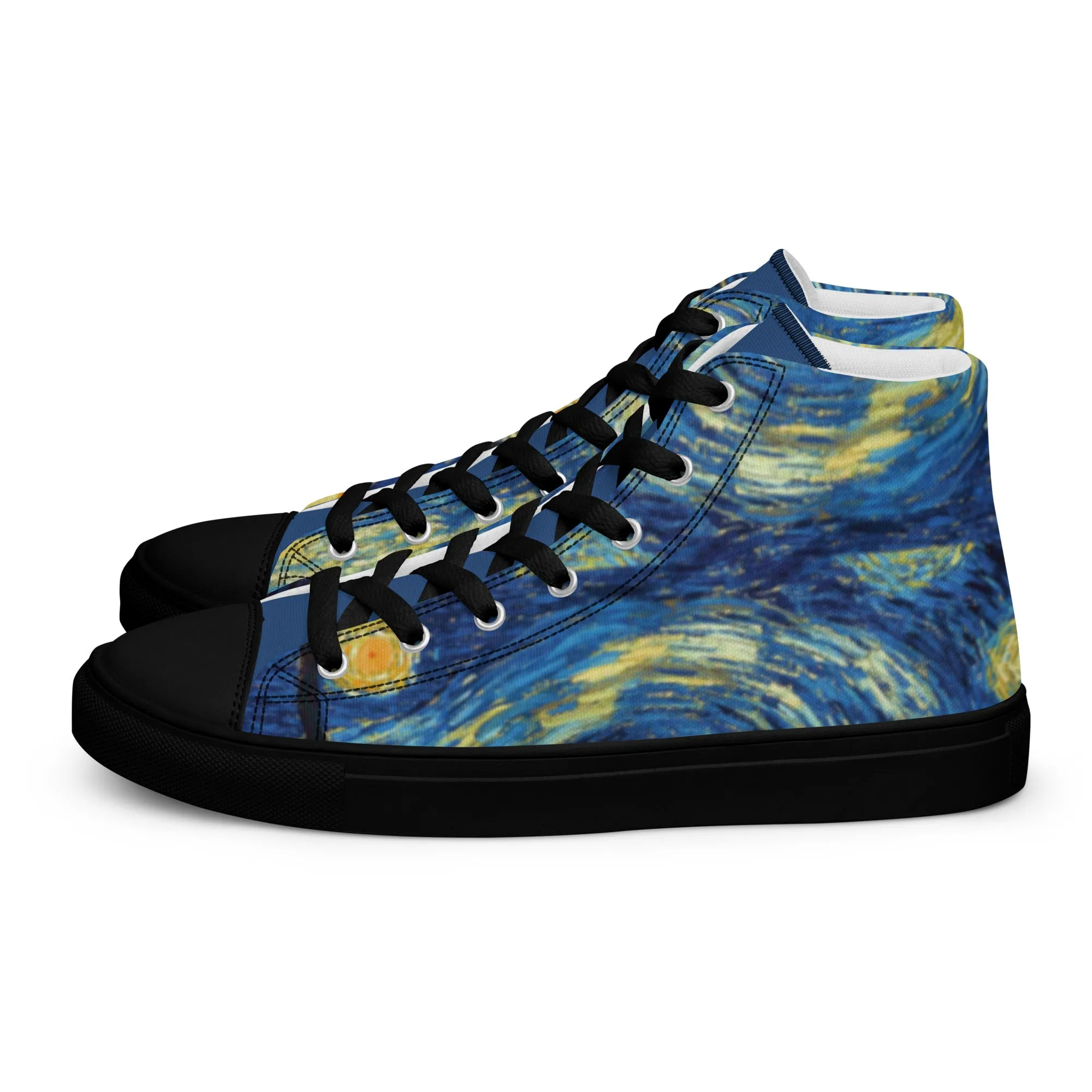 Men’s Van Gogh Inspired Starry Night high top canvas shoes