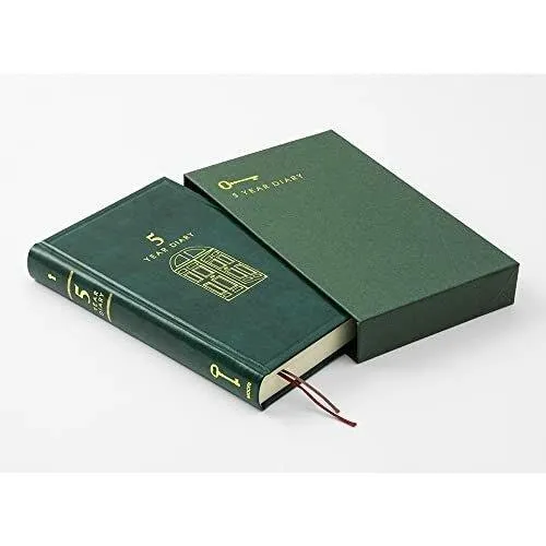 MIDORI 12896006 3 years continuous use 5 years continuous use Door series Recycled leather diary notebook notepad life record green