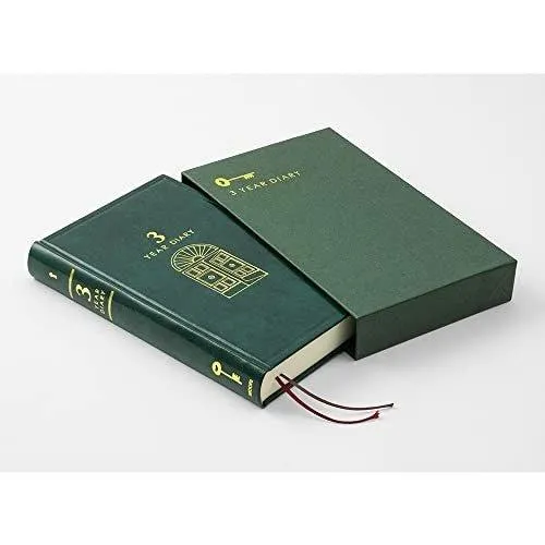 MIDORI 12896006 3 years continuous use 5 years continuous use Door series Recycled leather diary notebook notepad life record green