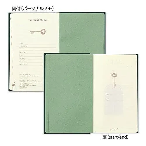 MIDORI 12896006 3 years continuous use 5 years continuous use Door series Recycled leather diary notebook notepad life record green