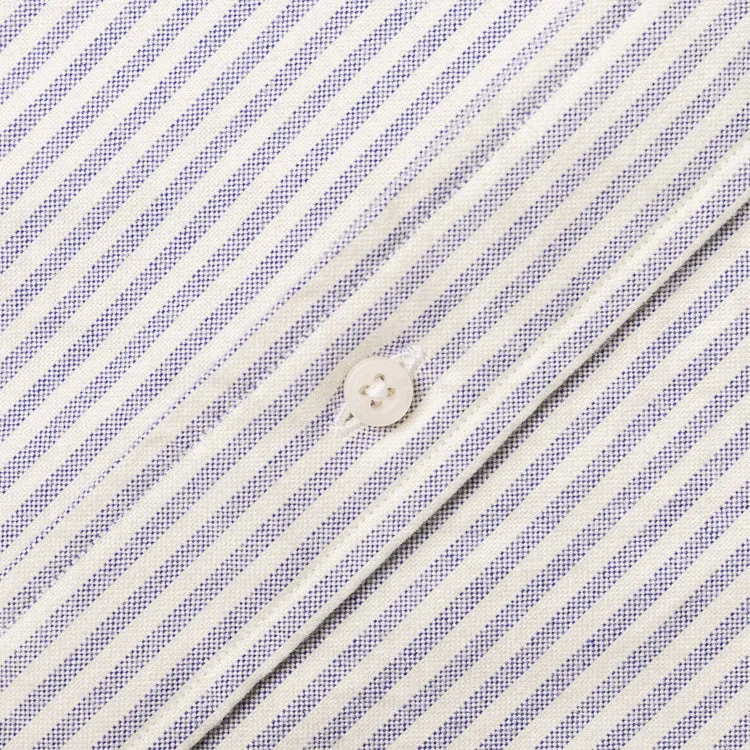 Navy Stripe Brushed Fall Oxford