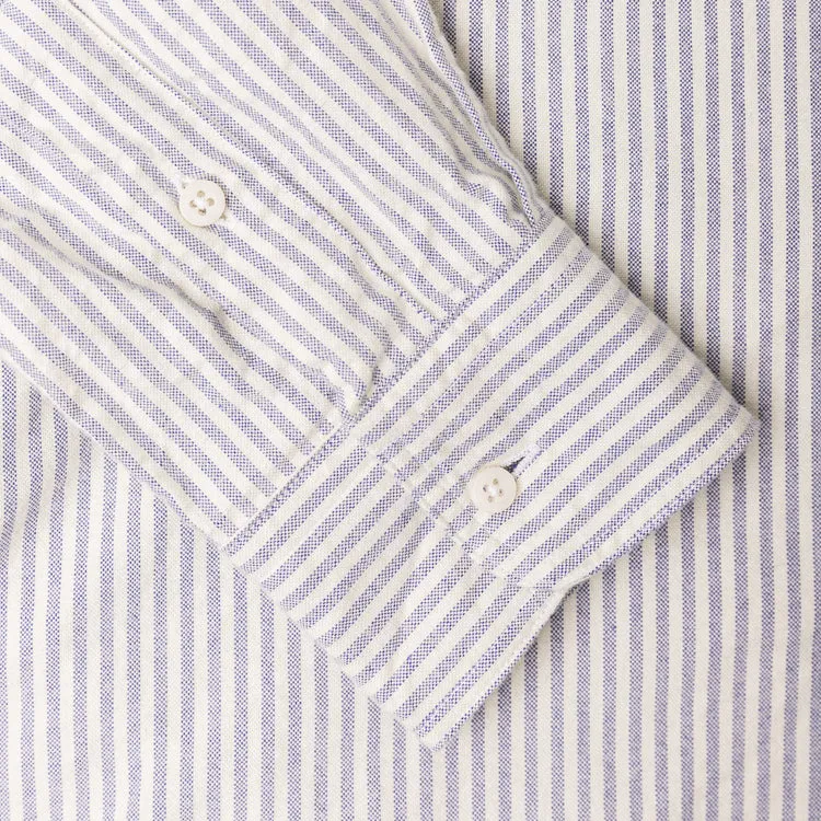 Navy Stripe Brushed Fall Oxford