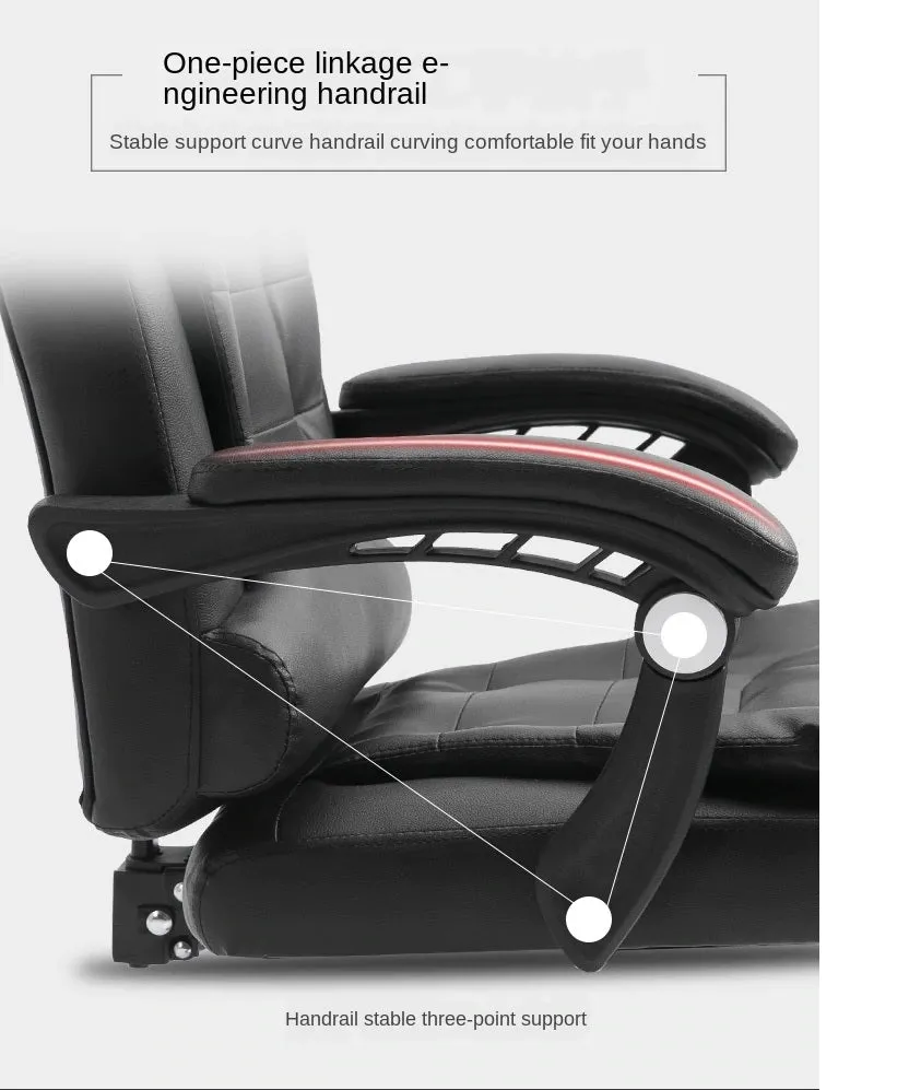 Office Chair (Black) with Retractable Footrest