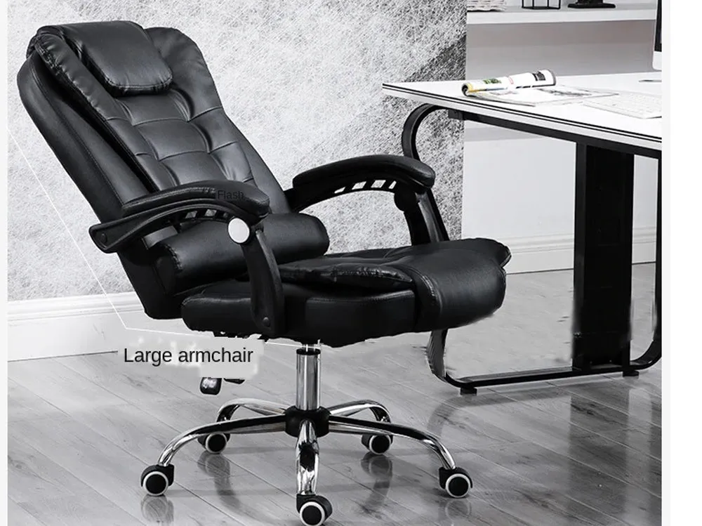 Office Chair (Black) with Retractable Footrest