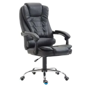 Office Chair (Black) with Retractable Footrest